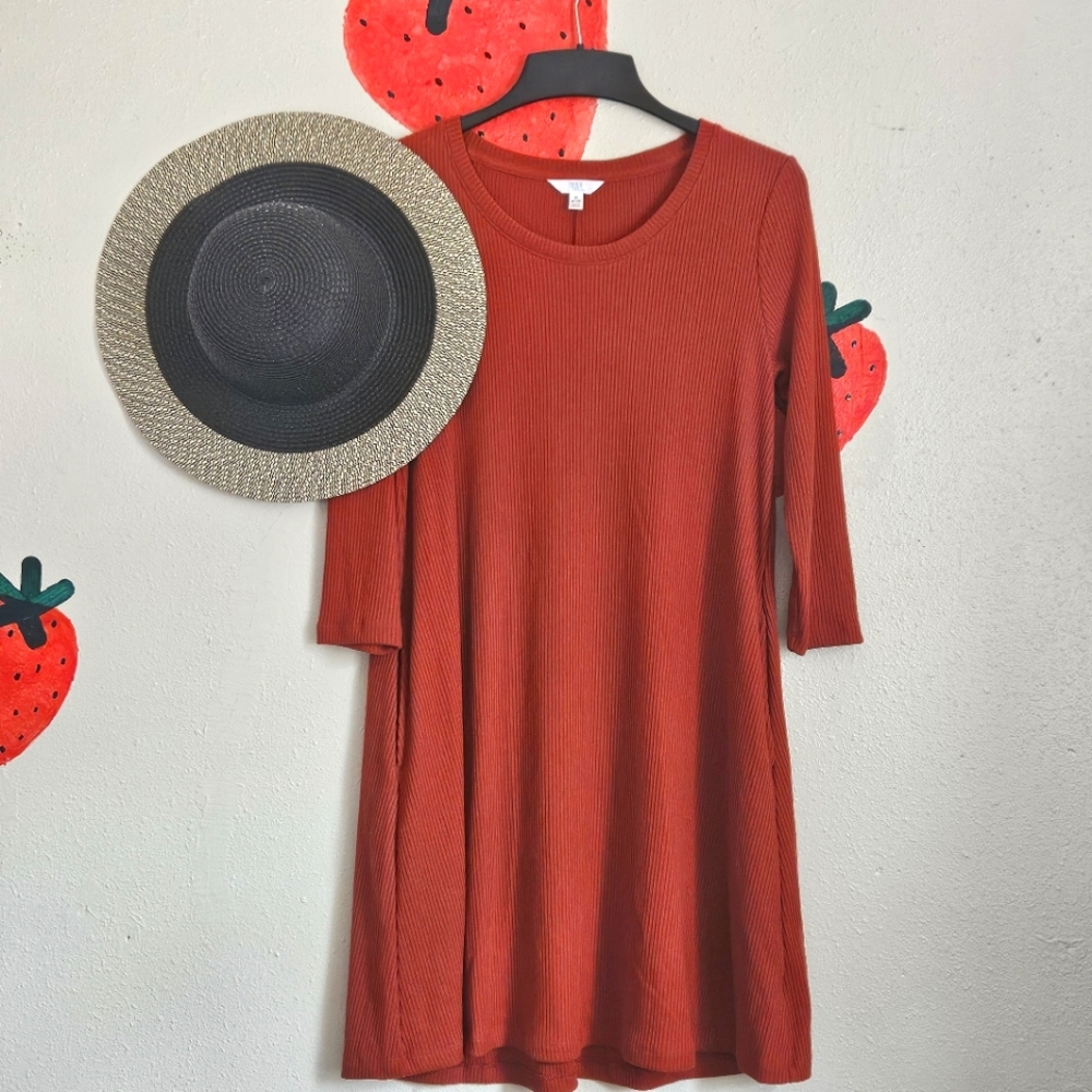 Dark Orange Time and Tru Dress